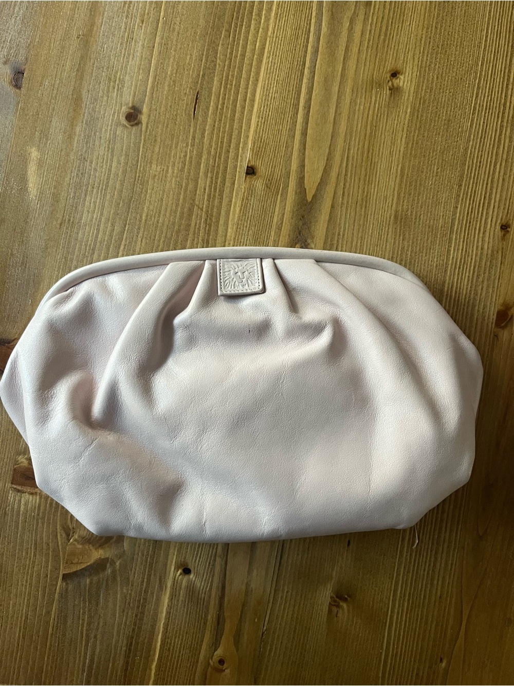 Vintage Anne Klein Soft Blush Leather Clutch